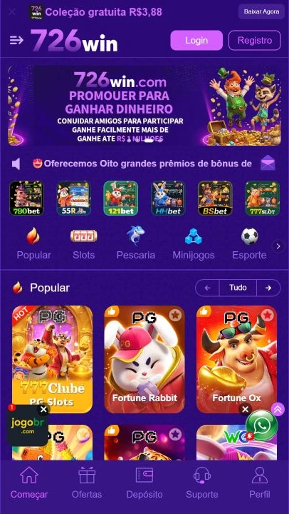 726win.com: Lobby e categorias